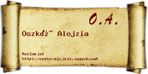 Oszkó Alojzia névjegykártya